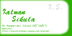 kalman sikula business card